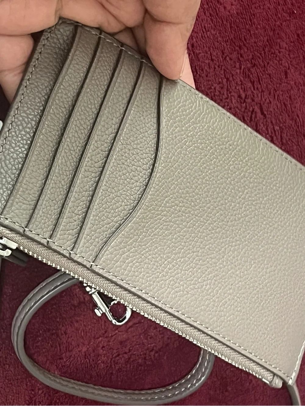 Tory Burch Pebbled Leather Crossbody Wallet - Taupe